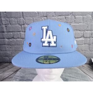 LA Dodgers New Era Hat Club Super Bloom Floral Fitted Cap 7 7/8 New